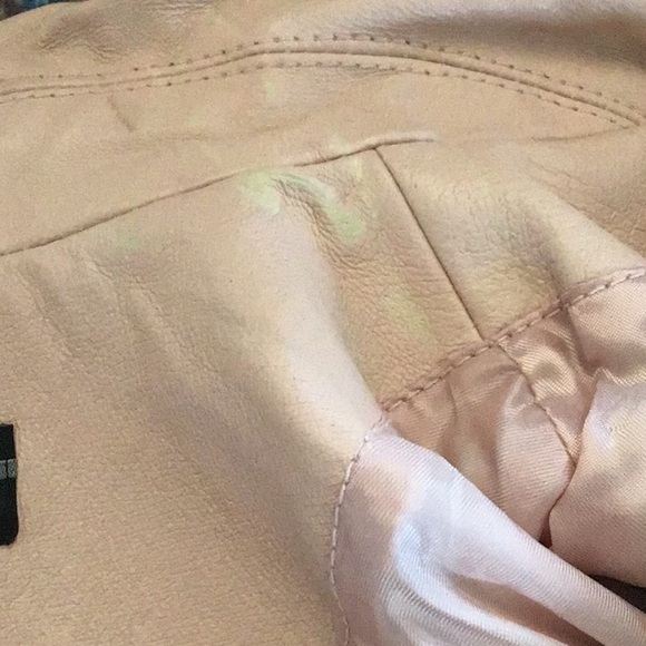 Black Rivet Blush Pink Retro Leather Moto Jacket Size Large - Picture 7 of 14